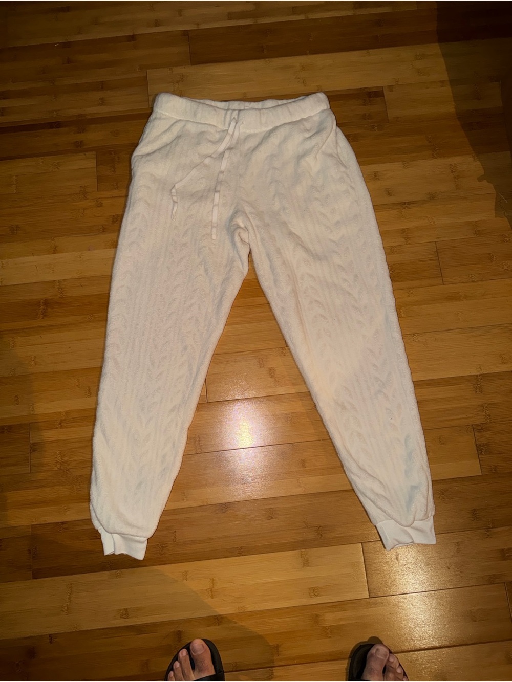 Joyspun White Textured Lounge Jogger Pants Size M